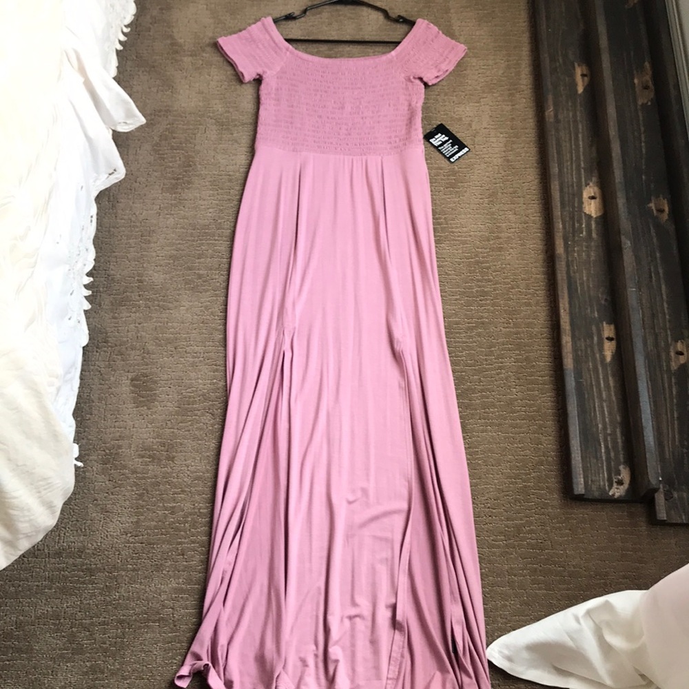 Express smocked maxi dress